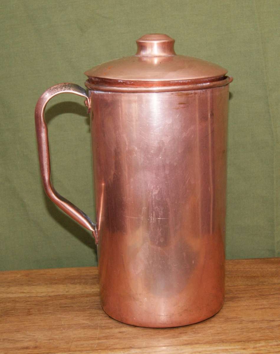 Vintage Copper Coffee Pot with Lid