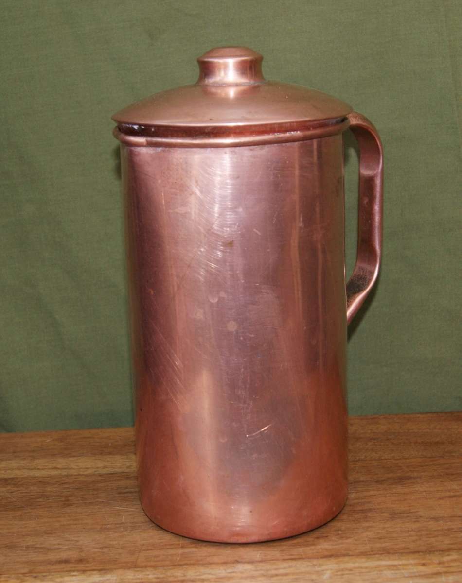Vintage Copper Coffee Pot with Lid