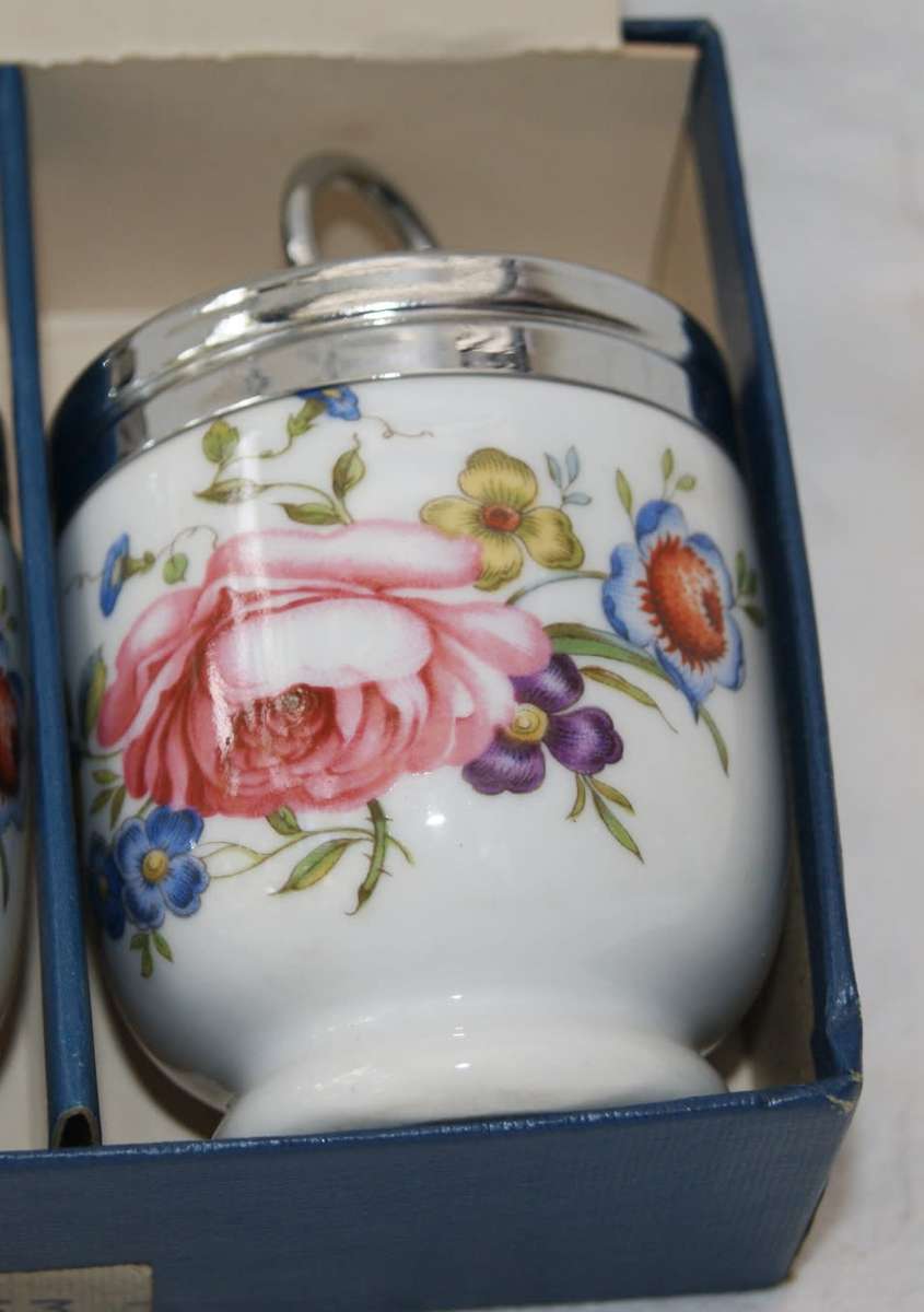 Vintage in Box Pair of Royal Worcester Egg Coddlers