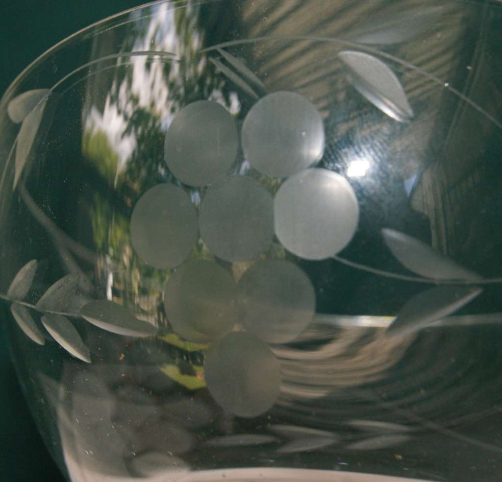 Grape Pattern Coupe Glass (3 available, bid per glass)