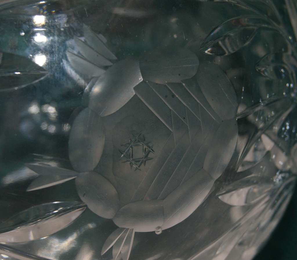 Rose Cut Crystal Spherical Vase