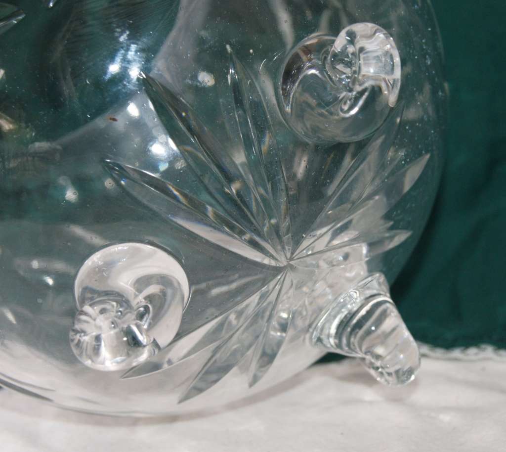 Rose Cut Crystal Spherical Vase