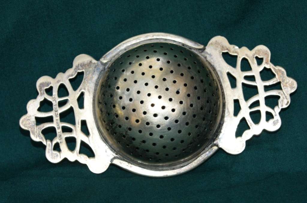 Silver Plated Tea Strainer on Stand