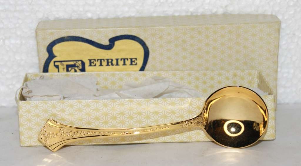 Vintage 24ct Gold Plated Eetrite Sugar Spoon @@@ CCCRRRAAAZZZYYY R1 START