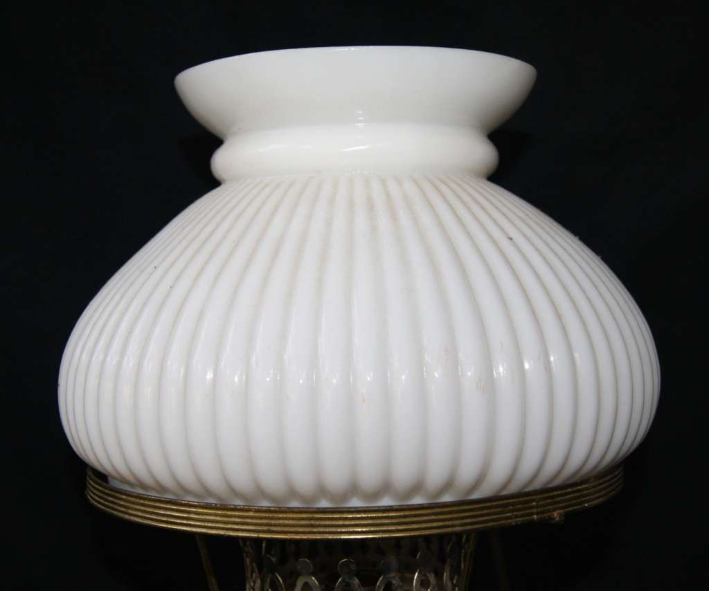 Stunning Vintage Brass and Milk Glass Lamp