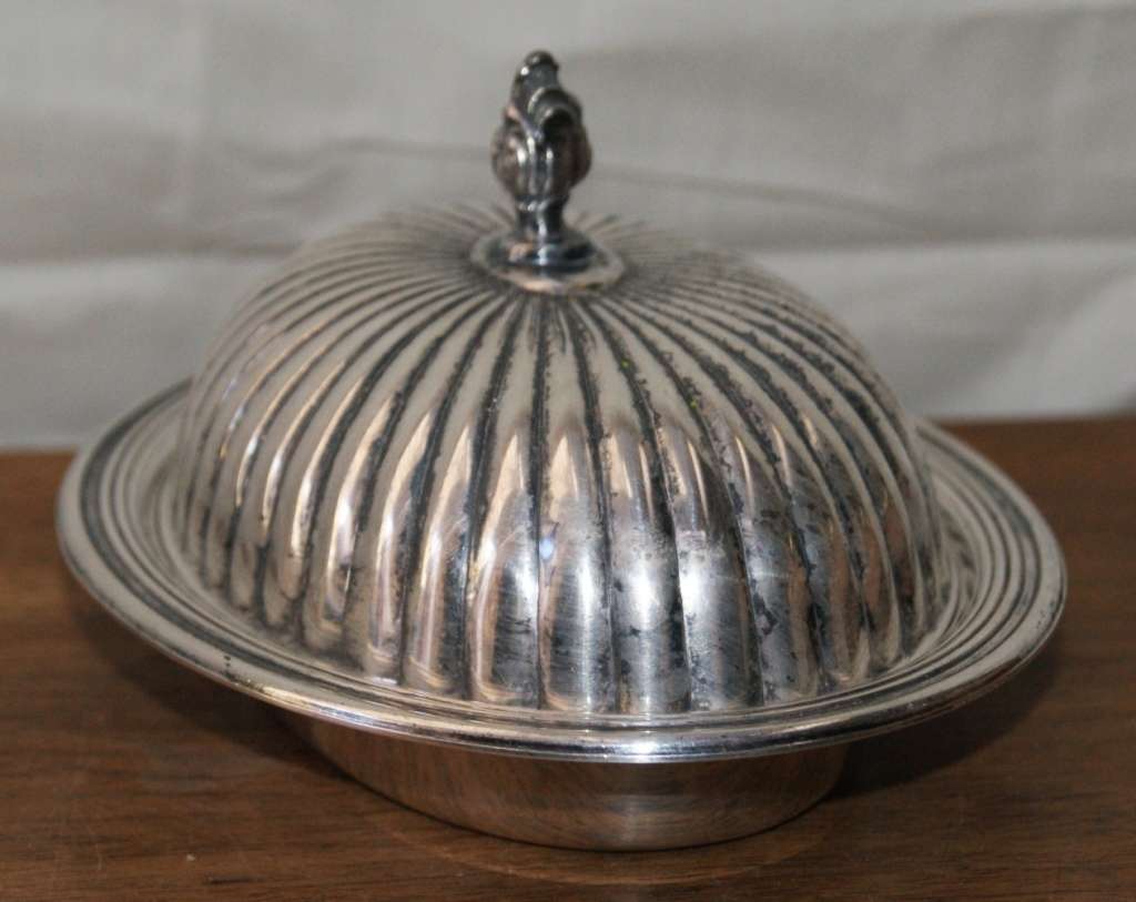 Vintage Unity Plate Butter Dish with Original Cut Glass Insert