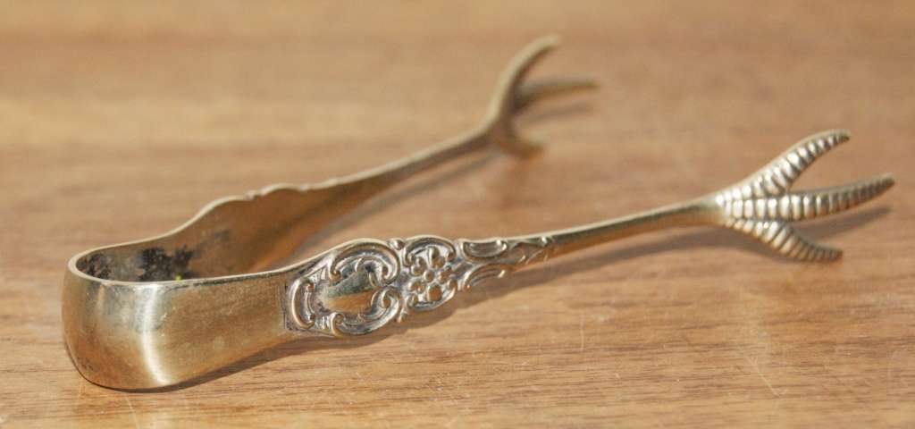 Vintage Silver Plated Claw Tongs