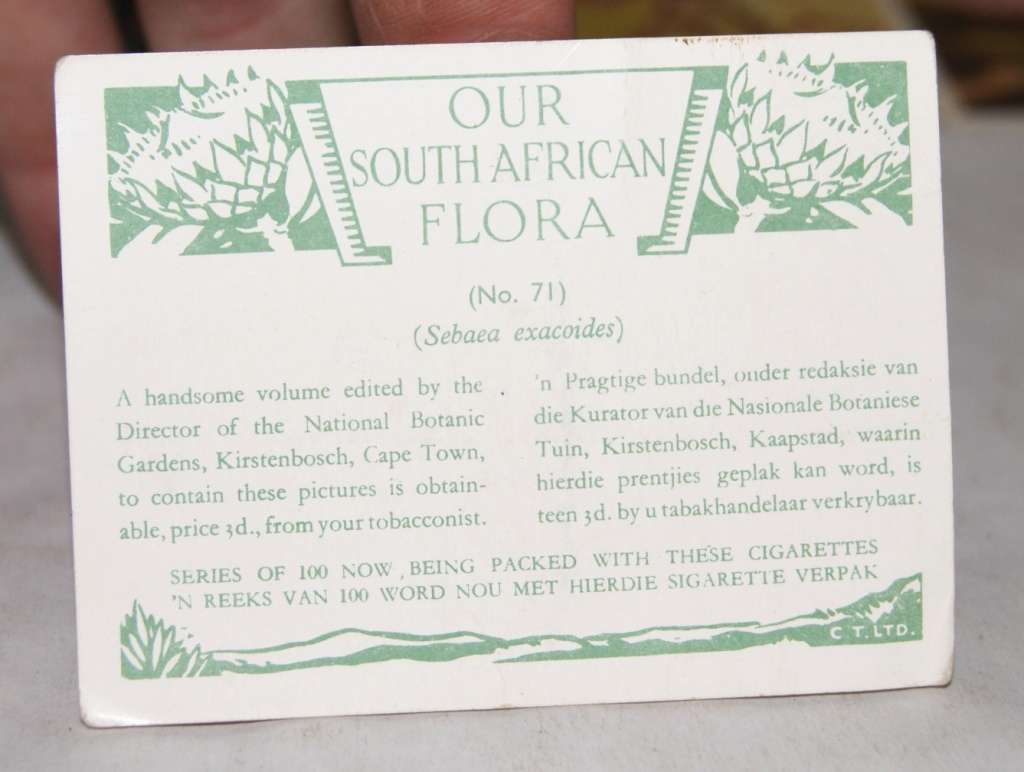 Lot of 10 `Our South African Flora` Collectable Cigarette Cards @@@ CCCRRRAAAZZZYYY R1 START