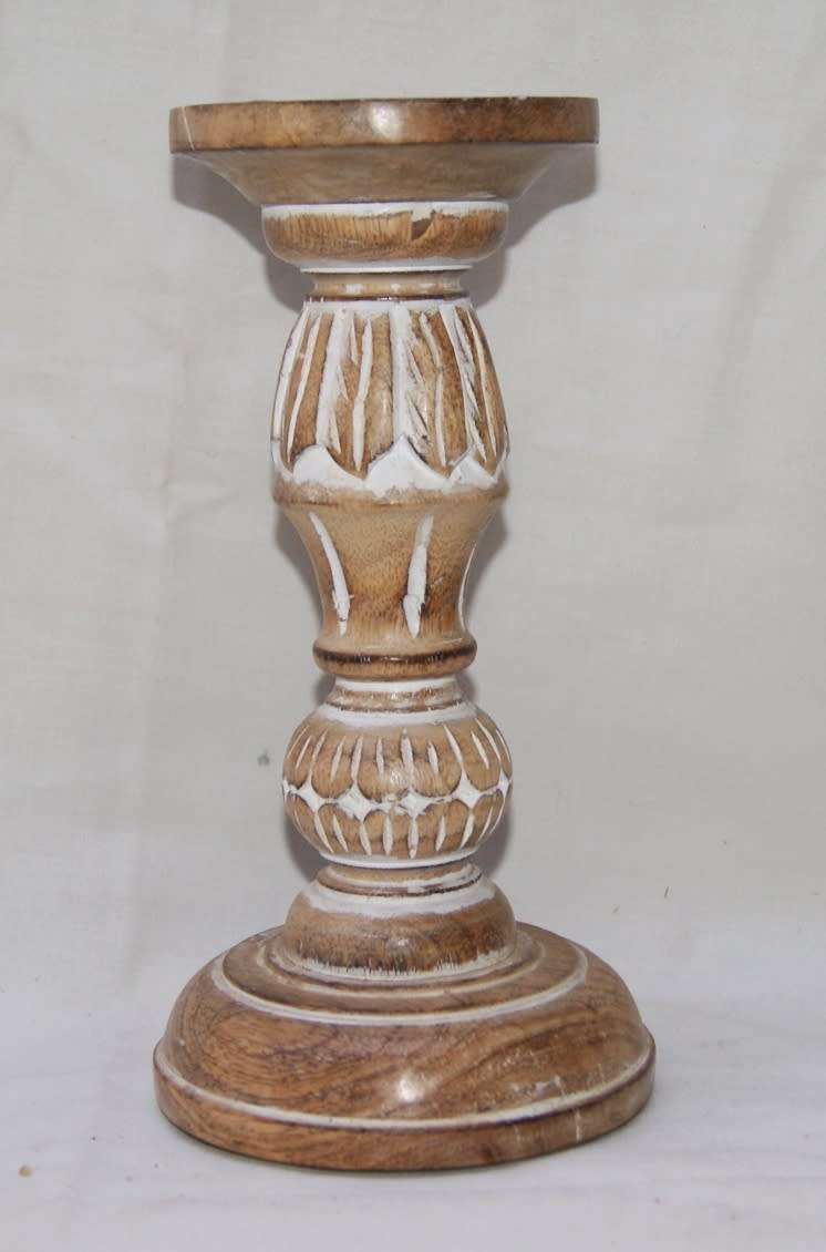 Vintage Hand Carved Candle Holder