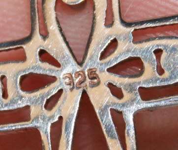 925 Silver Ornate Cross Pendant on 925 Silver Necklace