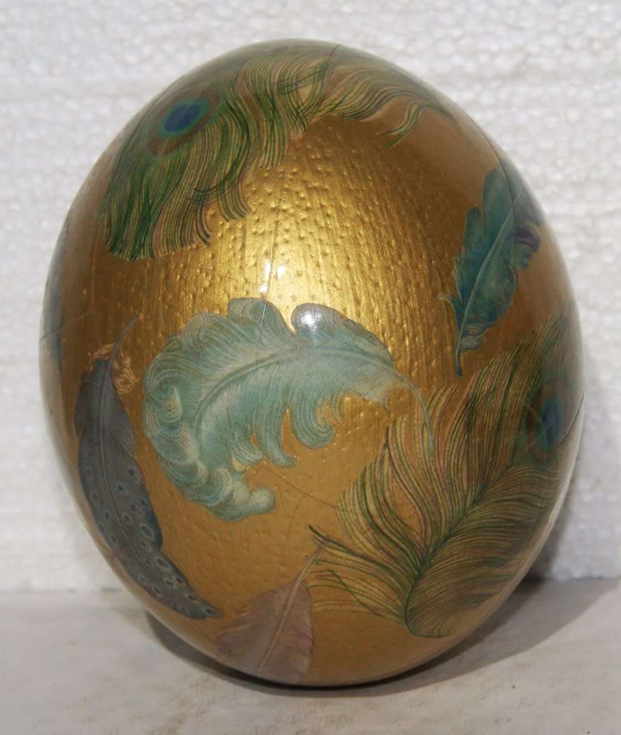 Hand Painted and Decorated Ostrich Egg @@@ CCRRAAZZYY LOW R1 START