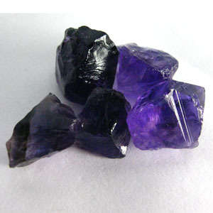 60.45CT ROUGH PUPRLE AMETHYST UNHEATED 5 PIECES