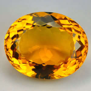 18.95ct YELLOW GOLD OVAL CITRINE