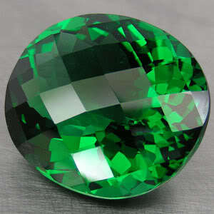 27.33ct OVAL CHECKERD GREEN QUATRZ