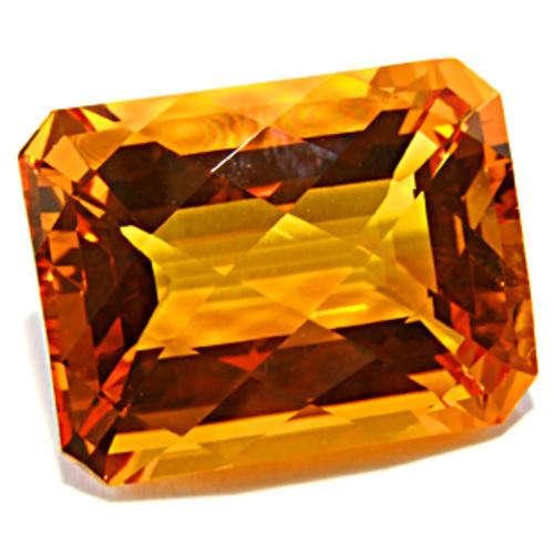 42.71ct EMERALD CHECKER CUT ORANGE GOLD CITRINE