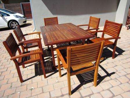 Outdoor square table and six chairs : Delivery PWV (Gauteng and Pretoria) Only