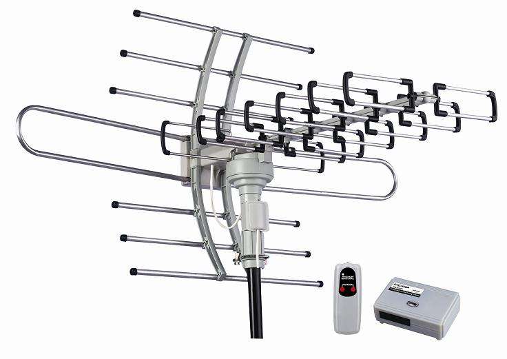 Outdoor Remote Control  TV Antenna System UHF VHF 360-Degree Rotation
