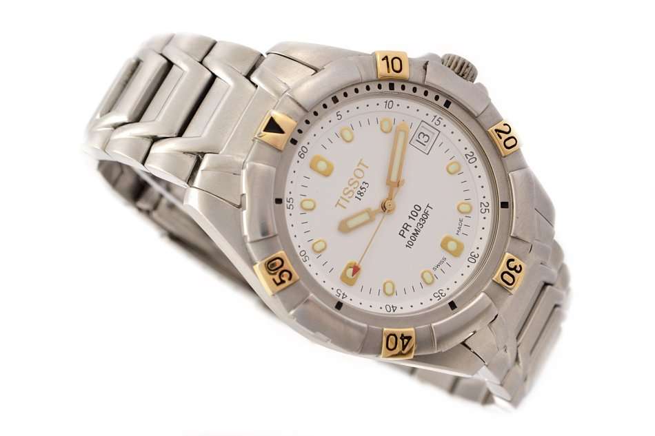 Vintage Tissot 1853 PR100 Stainless Steel Mens Quartz Watch 1345
