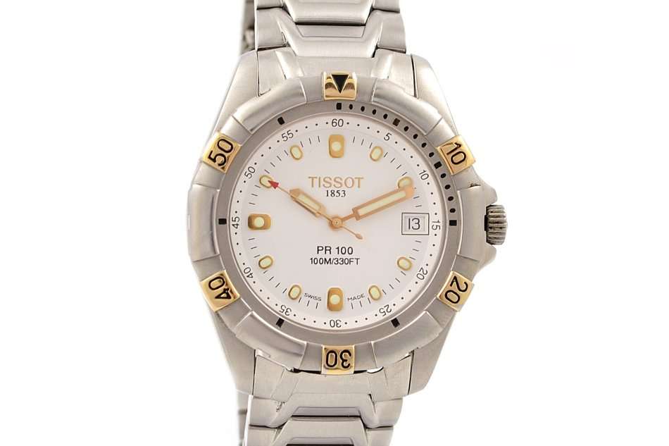 Vintage Tissot 1853 PR100 Stainless Steel Mens Quartz Watch 1345