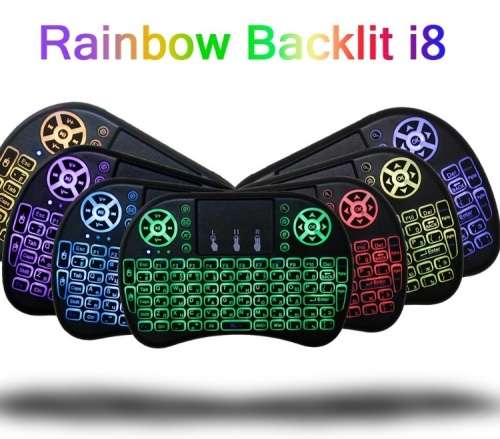 Wireless QWERTY RGB Backlit 24GHz Touchpad Keyboard Air Mouse