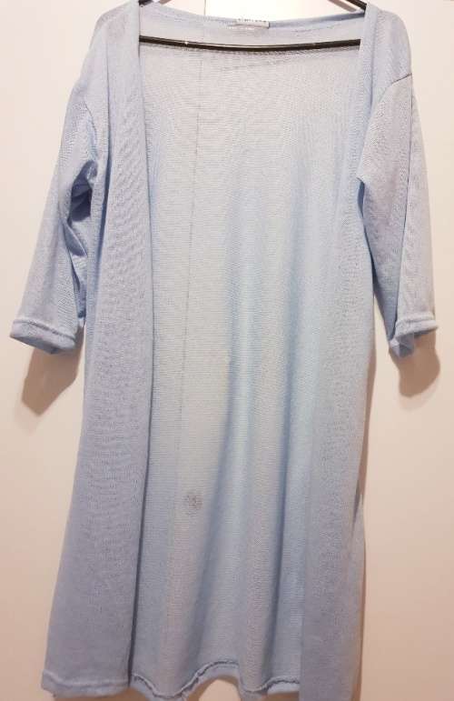 Pastel Blue 3/4 Long Cardigan - Size L