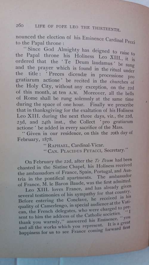 The Life and Acts of Pope Leo XIII  Published by Benziger Brothers in 1888 * 135 Old Book*