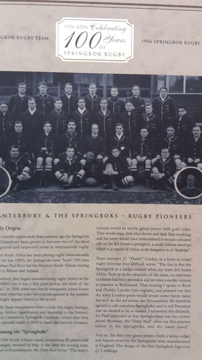 Limited Edition Springbok Centenary Rugby Jersey:1906 - 2006 *CERTIFIED LIMITED EDITION (1689/3000)*