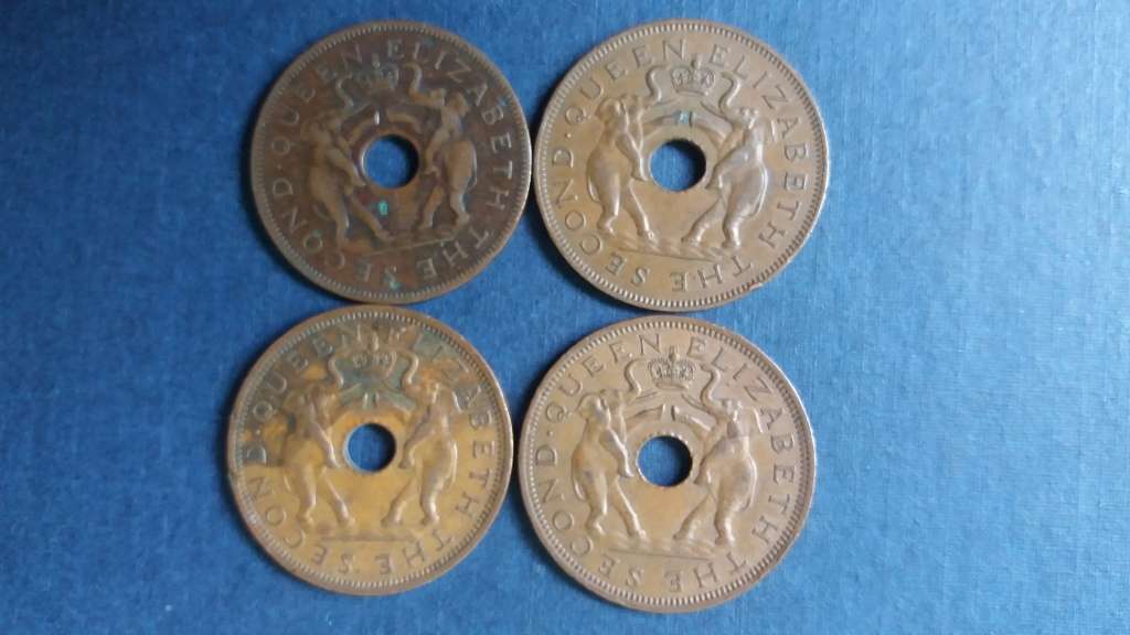 Southern Rhodesia 1955, 1958, 1962 & 1963  1 Penny * Elizabeth 2nd x 4 Coins*