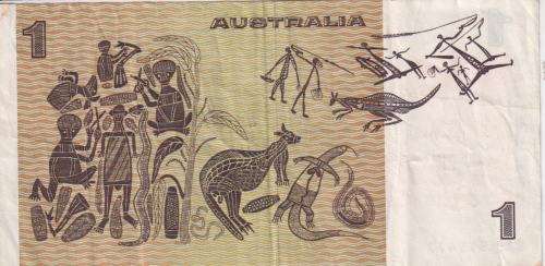 AUSTRALIA 1 DOLLAR 1974-83 P42b1 VF - WITH QUEEN ELIZABETH II