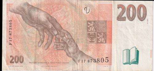 CZECH REPUBLIC 200 KORUN 1998 P19 VF