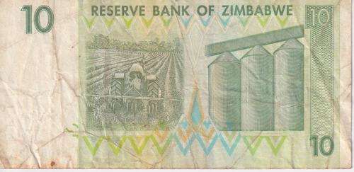 ZIMBABWE 10 DOLLAR 2007 P67 F