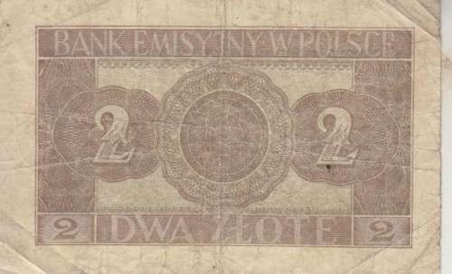 WORLD WAR 2 - POLAND 2 ZLOTE 1941 P100 F