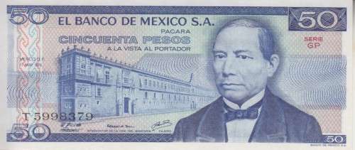 MEXICO 50 PESOS 1979 SERIES GP P67b UNC