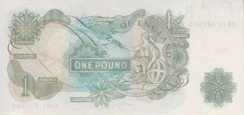 GREAT BRITAIN - BANK OF ENGLAND £1 1970 P374 - QUEEN ELIZABETH II