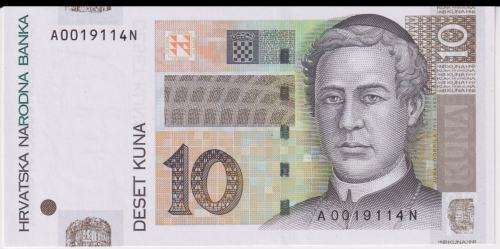 CROATIA 10 KUNA 2001 P38 UNC.