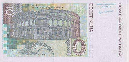 CROATIA 10 KUNA 2001 P38 UNC.