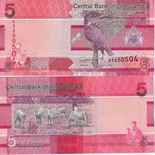 The Gambia 5 Dalasis 2019, P-37a UNC