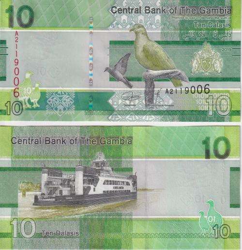 The Gambia 10 Dalasis 2019, P-38 UNC