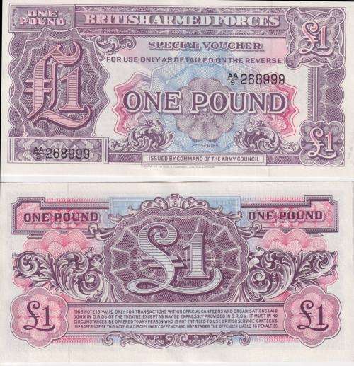 Great Britain - British Armed Forces 1 Pound 1948 ND, P-M22a, UNC