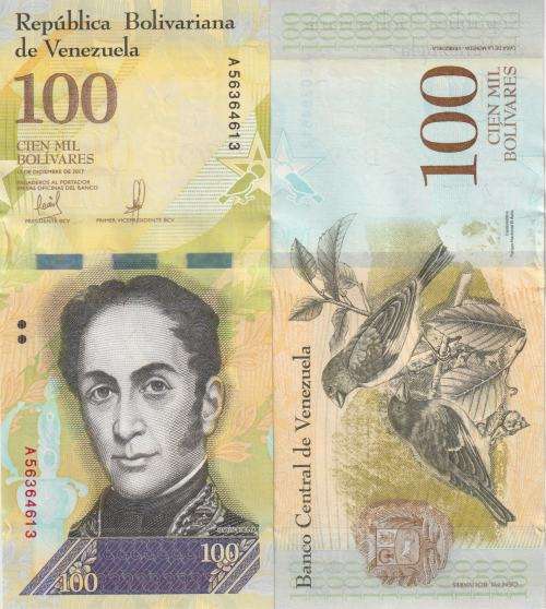 Venezuela 100,000 Bolivar Fuerte, 2017, P-99 UNC