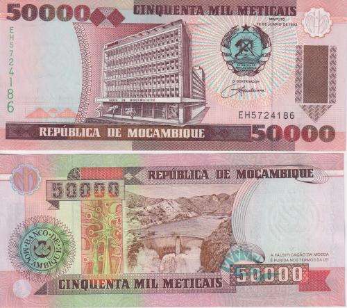 Mozambique 50000 Meticais 1993 P 138 UNC