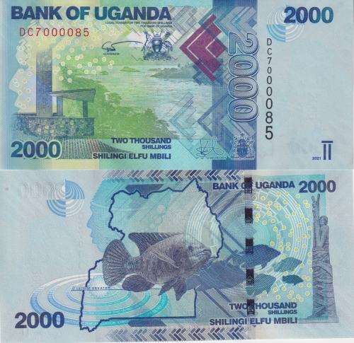 Uganda 2000 Shillings 2021 P-50 New Sign Date UNC