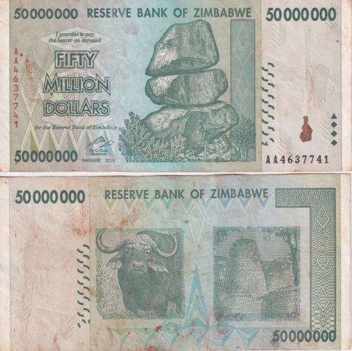ZIMBABWE 50 MILLION DOLLARS 2008  P79 - F