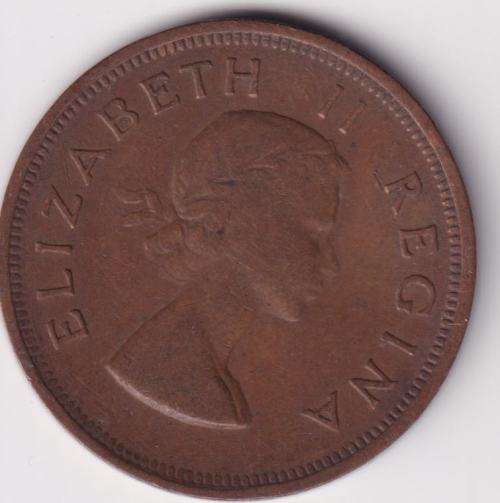 UNION OF SOUTH AFRICA - ONE Penny - Elizabeth ll  1954