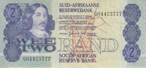 SOUTH AFRICA TWO RAND 1983/89 BANKNOTE VF