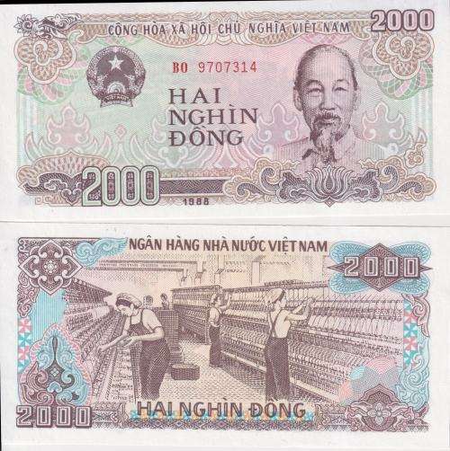 VIETNAM 2000 DONG 1988 P107 UNC