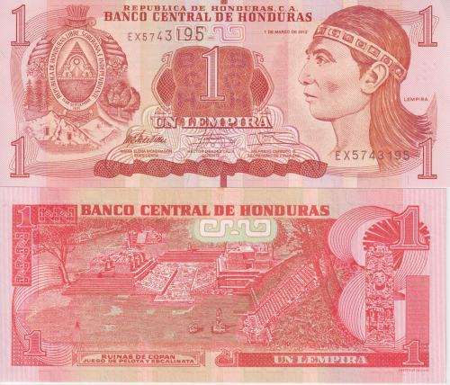 HONDURAS 1 LEMPIRA 2012 P96a UNC