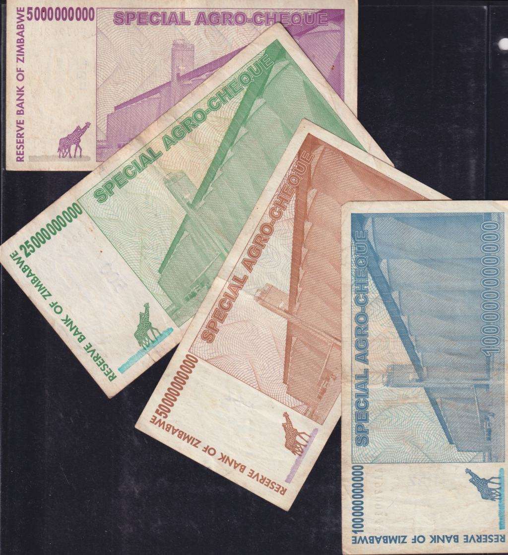 BEST DEAL!! 4 SPECIAL AGRO CHEQUES SET 2008 5,25,50&100 DOLLARS P61,62,63,64 VF