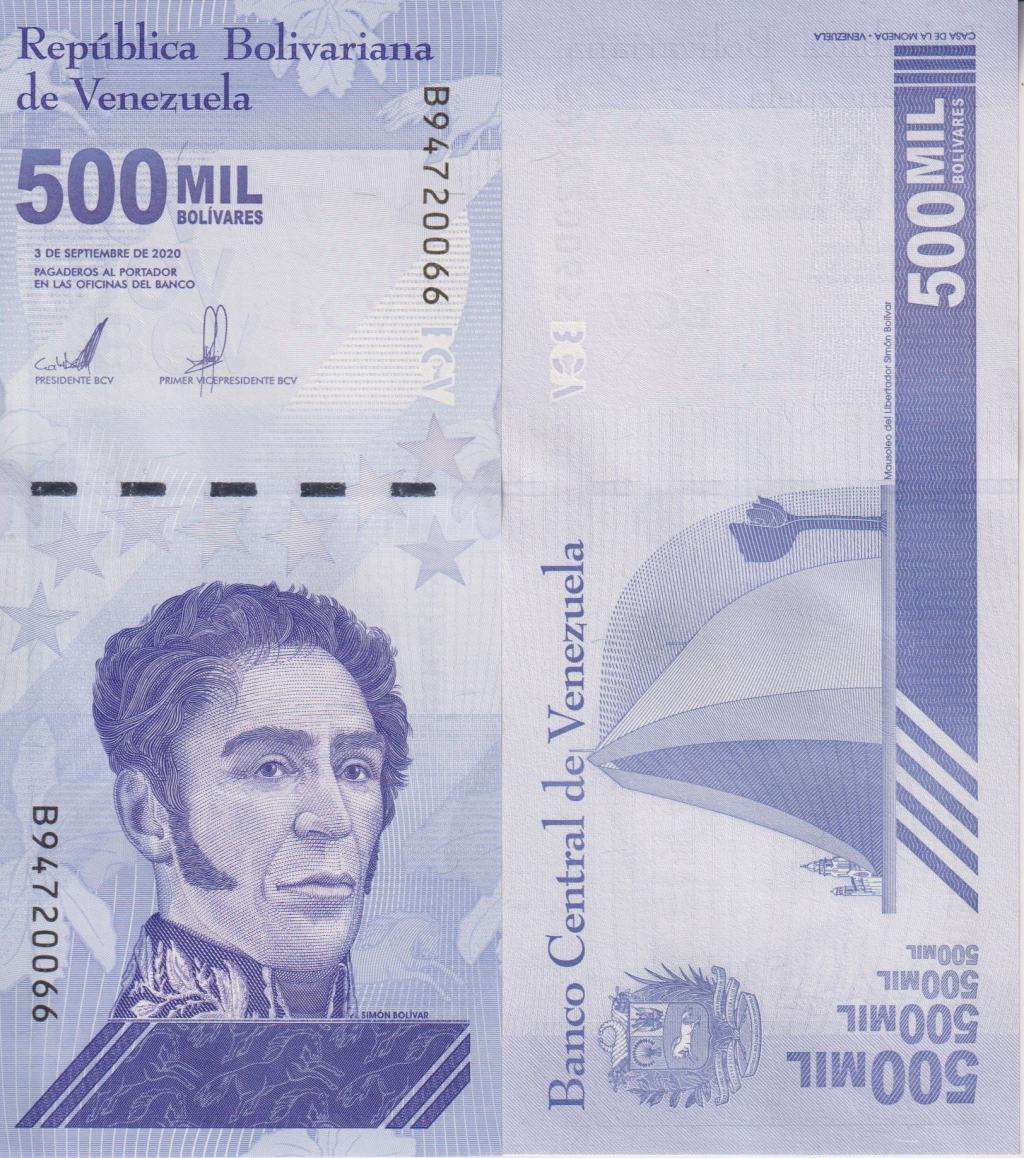 VENEZUELA 500,000 BOLIVARS 2020 P113 UNC