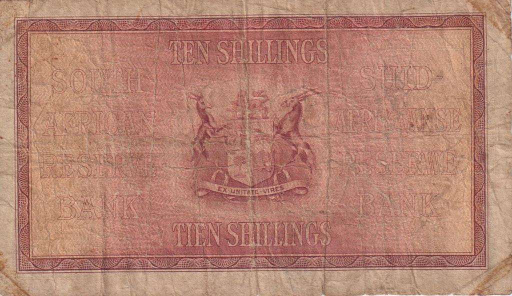 SOUTH AFRICA - M.H.De Kock 10 SHILLINGS 1st ISSUE 1947 P82es  F